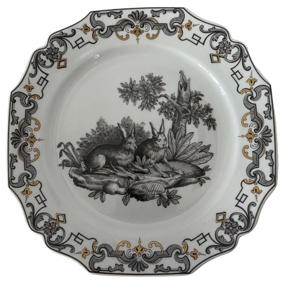 Mottahedeh Metropolitan Museum of Art Du Paquier plates 4 boar dog rabbits  fox - Picture 12 of 12